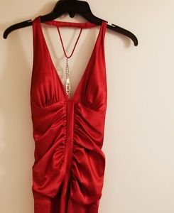 Hot Red formal halter dress
